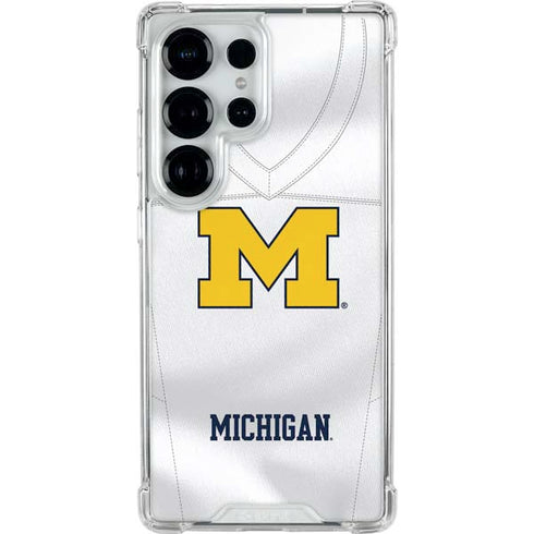University of Michigan White Jersey Galaxy S25 Ultra Clear Case